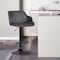 Armen Living Toby Gray Faux Leather Adjustable Height Swivel Black Wood and Metal Bar Stool LCTOSWBABLGR - alternate 2